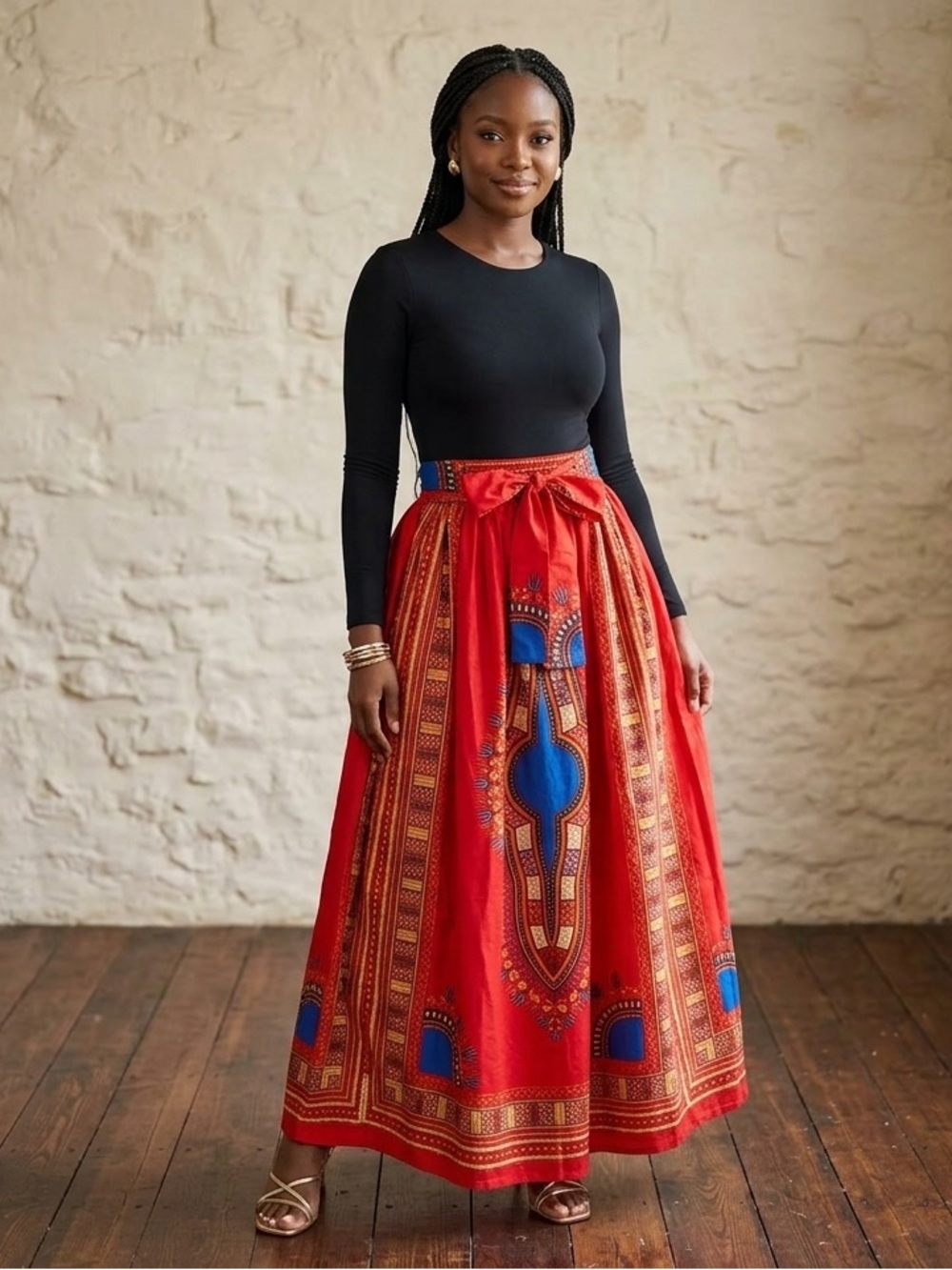 Step in Style African/Ankara Wax Fabric Dashiki Print Women's Skirt
